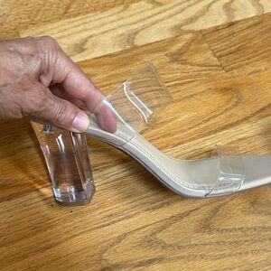 BP Nude Heels with Clear Straps -